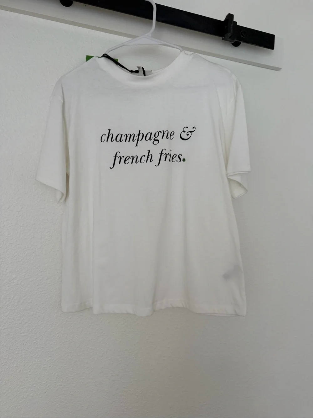 kate spade White and Black Logo Tee